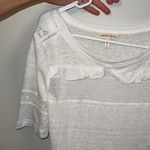 Rebecca Taylor  white short sleeve top w/ crochet & ruffle detail size small Photo 1