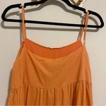 Charlie Holiday  Orange Tiered Linen Maxi Dress size Small Photo 7