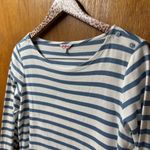 Cath Kidston Long Sleeve Breton Stripe Shirt Top Round Neck Blue White Large L Photo 3