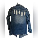 Tanming women's Casual Distressed Denim jacket Ripped Jean‎ Jacket Coat size Xs Blue Photo 4