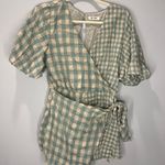 Sage & Tan Tie Front Romper Photo 0