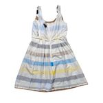 Nine West  Shanti Blue‎ Multi Striped Sleeveless Dress 6 Colorful Cottage NWT Photo 9