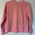 Topshop  Coral Salmon Ruffle Ribbed Neck‎ Trim Sweatshirt Womens 4-6 NEW NWT Photo 0