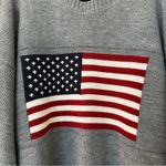 New Era Vintage American Flag Novelty Sweater Crewneck Oversized Womens XL Gray Photo 2