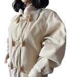 Vintage George Masket LTD Cream velvet corduroy jacket toggle closing size small Brown Photo 8