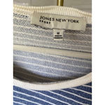 Jones New York  Sport Blue White Striped Cotton Pullover Top
 Pocket M Photo 5