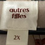 NWT AUTRES FILLES WO SIZE 2X FLORAL GOLD METALLIC THREADS LINED SHEER BLOUSE Photo 2