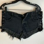 One Teaspoon One x  Brandos Side Tie Washed Black Jean Shorts Photo 0