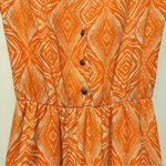 Everly  orange geometric sleeveless mini dress cinch waist size S Photo 1
