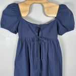 NEW Ciao Lucia Alessia Dress Washed Cotton Navy Blue Sz Medium Midi Puff Sleeve Photo 1