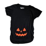 Women’s cute maternity pumpkin face tee Black Size M Photo 0