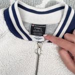 Champion Cream Sherpa Bomber Varsity Jacket Photo 5