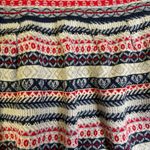 Knitted crochet pleated flare sweater holiday Christmas ski preppy striped skirt Blue Size M Photo 3