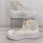 Converse  Chuck Taylor All Star Lift Platform High Top White Flower Embroidery 6 Photo 1