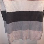 Love by Design Color Block Lilac Gray White Pullover Chunky Knit V Neck Sweater XL Photo 5