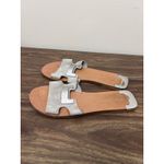 Diane Von Furstenberg  DVF Silver Gray Suede Slide Sandals Women's Size 7.5 Photo 4