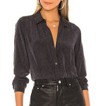 Rails  Kate Silk Cobra Print Button Down Shirt Gray Black Womens XS Photo 0