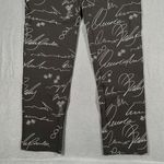 Frank Lyman Womens 12 Black Script Graffiti Writing Trouser Pant 226302 Photo 2