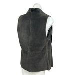 Ecru  $300 Genuine Suede Reversible Leather Brown Sleeveless Fur Vest Jacket Sz M Photo 3