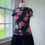 Guess  Floral Baby Doll Tee Cotton Tshirt Sequins Roses Size Medium Y2K Photo 2