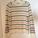 Madewell NWT  Cotton Crewneck Sweater in Stripe In Dark Loden Stripe Size XXS Photo 2