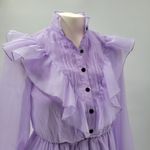 SheIn ‎ Prairie Dress Womens XS Lavender Cottage Flowy Lined Victorian Coquette Photo 8