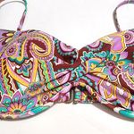 Becca Groovy Vanessa Twist Underwire Swim Bikini Top Purple Paisley Floral Med Photo 7