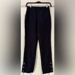 Rag and Bone Simone Navy Pinstripe Snap Dress Pants Size 2 EUC Photo 2