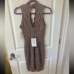 Macy's Mocha halter neck bodycon lace detail XS dress NWT Photo 1