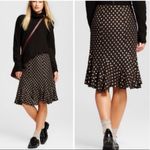 Who What Wear Polka Dot Ruffle Skirt Black & Metallic Gold Women’s Size 8 Photo 13