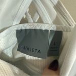 Athleta  White Sports Bra With Crisscross back Large Photo 1