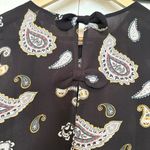 Loft  Outlet Brownish/Gray Paisley Bow Back Detail‎ Tank Top Size Small Photo 3