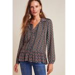Maeve ‎ by Anthropologie Janie Flounced Peasant Blouse in Multi Size 4 Photo 9