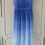 Jay Godfrey NWT Sinclair Blue Teal Ombre Chiffon Slit Front Maxi Dress Gown 2 Photo 2