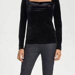 ANATOMIE Calliope Stretch Velvet Top in Black. MSRP $228 Black Size L Photo 0
