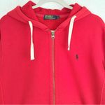 Ralph Lauren Polo Women’s Full Zip Hoodie Red Sz Large Black Flashing Pony Logo Photo 2