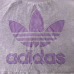 Adidas  Purple Logo Cropped Short Sleeve Tee Photo 6