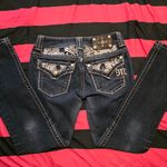 Miss Me  Makeover Essentials Dark Blue Embellished Skinny Jeans Photo 1