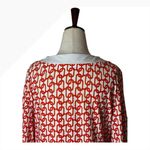 Jude Connally Dress Women Medium Red White Jersey Holly Chain Link Shift Mini Photo 4