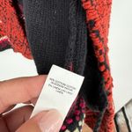 Lucky Brand  Aztec Cardigan Sweater Chenille Texture Black Red‎ Knit Boho Medium Photo 3