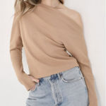 Free People  Fuji Thermal Off Shoulder Tan Size XL Photo 0