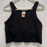 PINK - Victoria's Secret VS PINK Black ribbed crop tank top Photo 0
