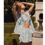 Summersalt  Women's Green & Blue Floral The Poolside Poplin Pull-On Shorts Size S Photo 1