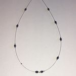 Elegant Dark Gray Black Beaded Silver Tone Wire Boho Necklace Photo 1