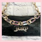 Juicy Couture Bling Bling Barrel Handbag Black Gold Chain Bling “JUICY” Logo Photo 10