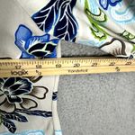 JM Collection ‎ Top S Blue Beige Floral Paisley Tunic Boho Border Print Resort Photo 6