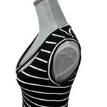 LNA Sleeveless Bodycon Midi Dress Black White Stripe Cutout Ribbed S Stretchy Photo 7