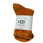 UGG  Womens Dark Apricot One Size Ribbed Crew Socks with Ruffle Trim Photo 6