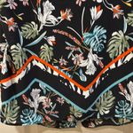 PEACOCKS BRAND BLACK WITH BRIGHT COLOR FLORAL DESIGN SHORT SLEEVE OPEN BACK Size L Photo 3