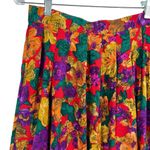 Worthington VINTAGE Vibrant Colorful Pleated Midi Skirt Multicolor 10 Preppy Photo 1